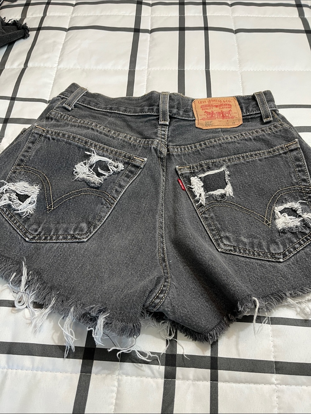 Levi's Black Distressed Cutoff Jean Shorts